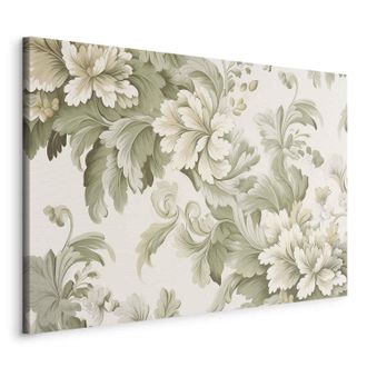 OEM Imagen - Flores Retro Vintage En Suaves Tonos Crema Y Verde / Flores Vintage En Tonos Claros