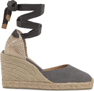 Castaner Alpargata MET 9 CM Sleehak - Dames - Sleehakken - Grijs - 39 EU - Katoen - Schoenen