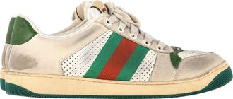 Gucci Pre-owned Womens Screener Low-Top Sneakers in Beige Calf Leather - Size UK 7.5
