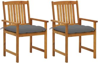 vidaXL Sillas De Jard&iacute;n Con Cojines 2 Unidades Madera Maciza De Acacia Vidaxl