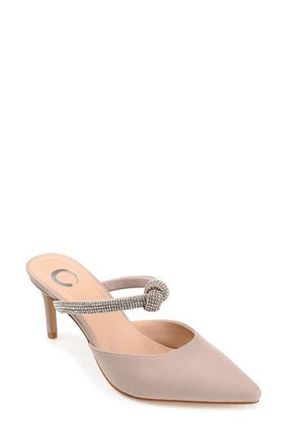 Journee Collection Lunna Crystal Embellished Pump - Wide Width in Blush Smoke at Nordstrom Rack, Size 12