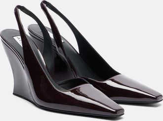 Alaia Patent leather wedge slingback pumps