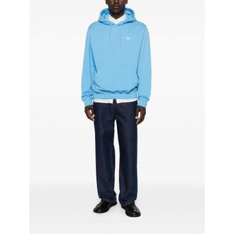 Arte Logo-Embroidered Cotton Hoodie - Blue