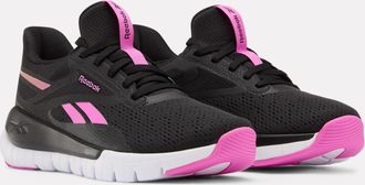 Reebok Trainingsschuh REEBOK REEBOK FLEX TRAINER, Damen, Gr. 40,5, schwarz, virtual pink, ftwr wei&szlig;, Synthetik, Textil, Schuhe Trainingsschuh