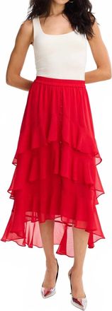 Allison New York Ella Midi Skirt In Red