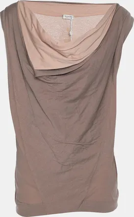 Agnona Beige Cotton Sleeveless Top Set