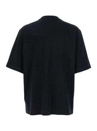 Dsquared2 Mens Black Crewneck T-Shirt With Front Print Cotton T-Shirts And Polos