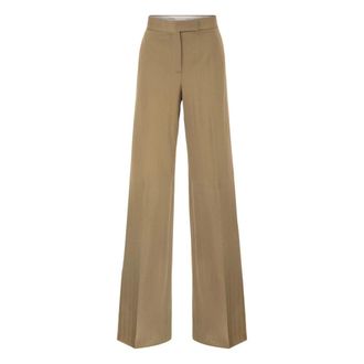 Max Mara Dames, Broeken, Beige, Maat: XS Katoen