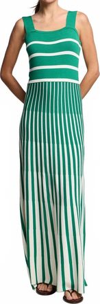 Velvet Aveline Milano Stripe Maxi Dress In Green
