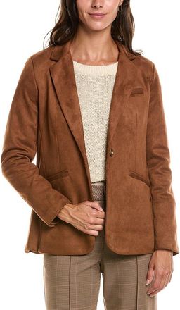 T Tahari Notch Collar Single-Button Blazer