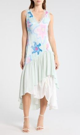 Desigual Sleeveless High-Low Shift Dress in Light Blue at Nordstrom Rack, Size X-Small