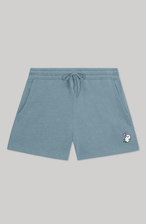 Dalix Womens Heartly Ghost Midweight Washed Fleece Shorts in Misty Blue at Nordstrom, Size Xx-Large
