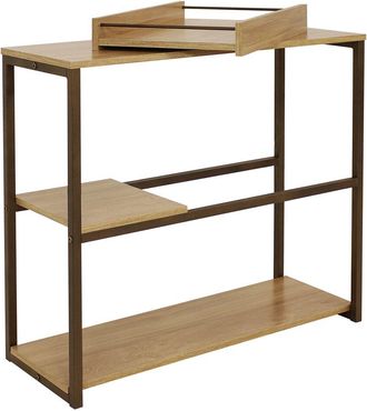 Sunnydaze Industrial 3-Shelf Sofa Table With Removable Serving Tray