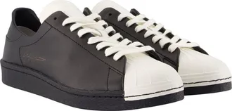 Yohji Yamamoto Unisex Superstar Sneakers - Y-3 Leather Black Calfskin Shoes