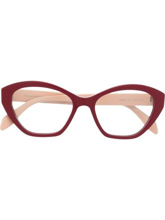 Alexander McQueen Eyewear Bril met cat-eye montuur - Rood