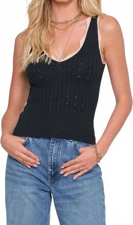 Heartloom Kayla Ribbed Scoop Neck Tank Top In Black