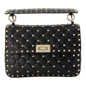 Valentino Garavani Tassen, Dames, Zwart, ONE Size, Leer, Nappa Rockstud Spike Tas