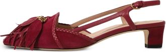 Tod's fringe-detail suede pumps - women - Suede/Calf Leather/Calf Leather - 34.5 - Red