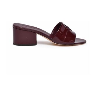 Tory Burch Heeled Mules - Dames - Muiltjes - Rood - 35 1/2 EU - Leer - Schoenen