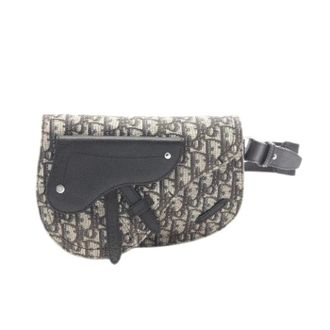 Dior Pre-owned Saddle Oblique canvas lederen heuptas - Dames - Pre-owned - Beige - Maat: ONE Size Leer
