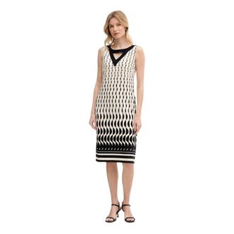 Joseph Ribkoff Kleedjes, Dames, Beige, 3Xl, Polyester, Jurk met Geometrische Print