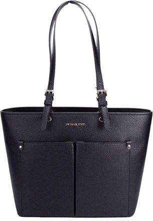 Michael Kors Michael Kors Womens Jet Set Travel Medium Double Pocket Tote Black/SIlver 35F3GTVT8B-001