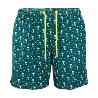 MC2 Saint Barth Beachwear, male, Green, Size: 2XL Lighting Mid-length Swim Shorts
