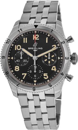 Breitling Classic Avi Chronograph 42 P-51 Mustang Black Dial Steel Bracelet Mens Watch A233803A1B1A1