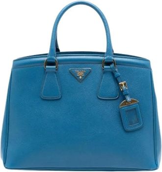 Prada Pre-owned Handbags, female, Blue, Size: ONE SIZE Pre-owned Leather Tote