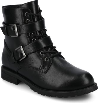 Journee Collection Womens Juliah Buckle Detail Lace-up Ankle Boots