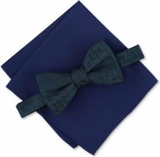 Alfani Mens Belton Geo-Print Bow Tie In Medium Green