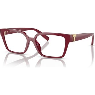 Tiffany & Co. 55mm Rectangle optical glasses in Red at Nordstrom