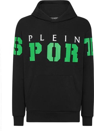 Plein Sport Hoodie Sweatshirt - Heren - Sportshirts - Zwart - XS - Katoen - Fitness