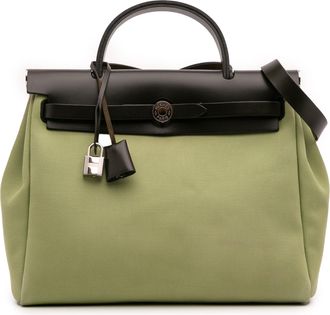 Herm&egrave;s Pre-owned Womens Herbag Zip 31 Satchel - Sage Green Textile - One Size
