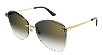 Cartier Panthere de Cartier Grey Multitreatement Butterfly Ladies Sunglasses CT0398S 001 62