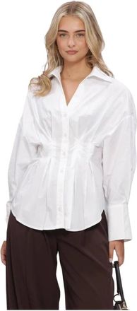 Refined Department Refined Department - Geweven Getailleerde Blouse Guusje - Dames - Blouses & Shirts - Wit - Maat: S Leer