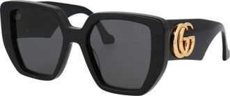Gucci Womens Sunglasses Black Acetate Black-Black-Grey Black/black/grey