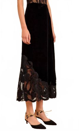 Ulla Johnson Alita Embroidered Skirt In Noir