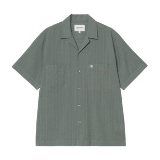 Carhartt Work in Progress S/S Gareth Shirt - Heren - Korte mouwen Overhemden - Groen - XS - Katoen - Overhemden