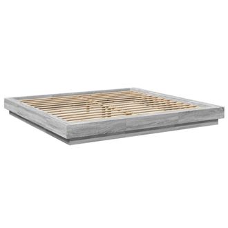 Berkfield Home Durable Bed Frame with LED Lights without Mattress Grey Sonoma 20