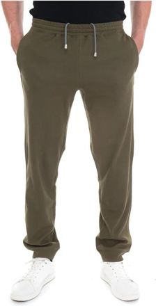 Hindustrie Elastische taille overall broek met zakken - Heren - Sweatpants - Groen - L - Katoen - Broeken
