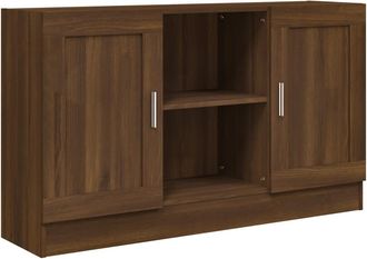 vidaXL Aparador De Madera Contrachapada Roble Marr&oacute;n 120x30,5x70 Cm Vidaxl