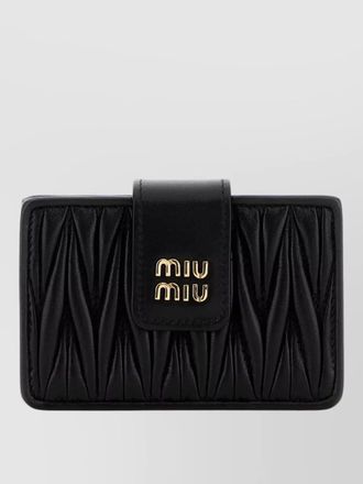 Miu Miu leather card holder quilted design