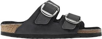 Birkenstock Arizona Big Buckle Shearling Sandaal - Dames - Sandalen - Zwart - 39 EU - Schoenen