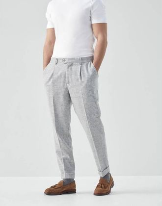 Brunello Cucinelli Light Grey Wool Trousers, Brand Size 50 (US Size 34)