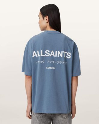 AllSaints Cotton Underground Oversized Crew Neck T-Shirt, Size: XXL