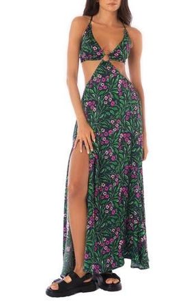 Maaji Water Rose Rosalina Cutout Cover-Up Maxi Sundress in Open Blue at Nordstrom Rack, Size Medium