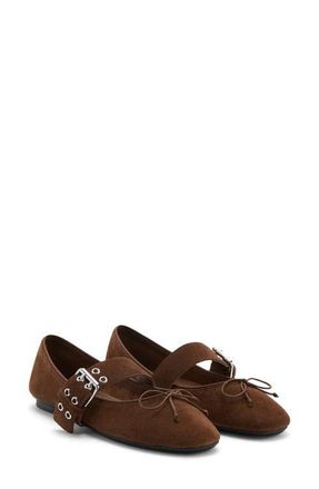 Mango Mary Jane Ballet Flat in Chocolate at Nordstrom, Size 6.5Us