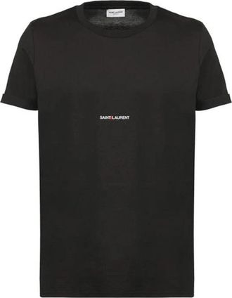 Saint Laurent Cotton Jersey T-Shirt - Heren - T-shirts - Zwart - L - Katoen - Tops