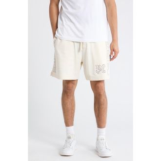Palm Angels Studded Drawstring Shorts in White at Nordstrom Rack, Size Xx-Large